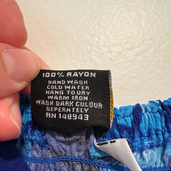 Hawaiian Aloha Fashion Maxi Dress Floral Print One Size Blue Tropical Beach Boho - Picture 7 of 11